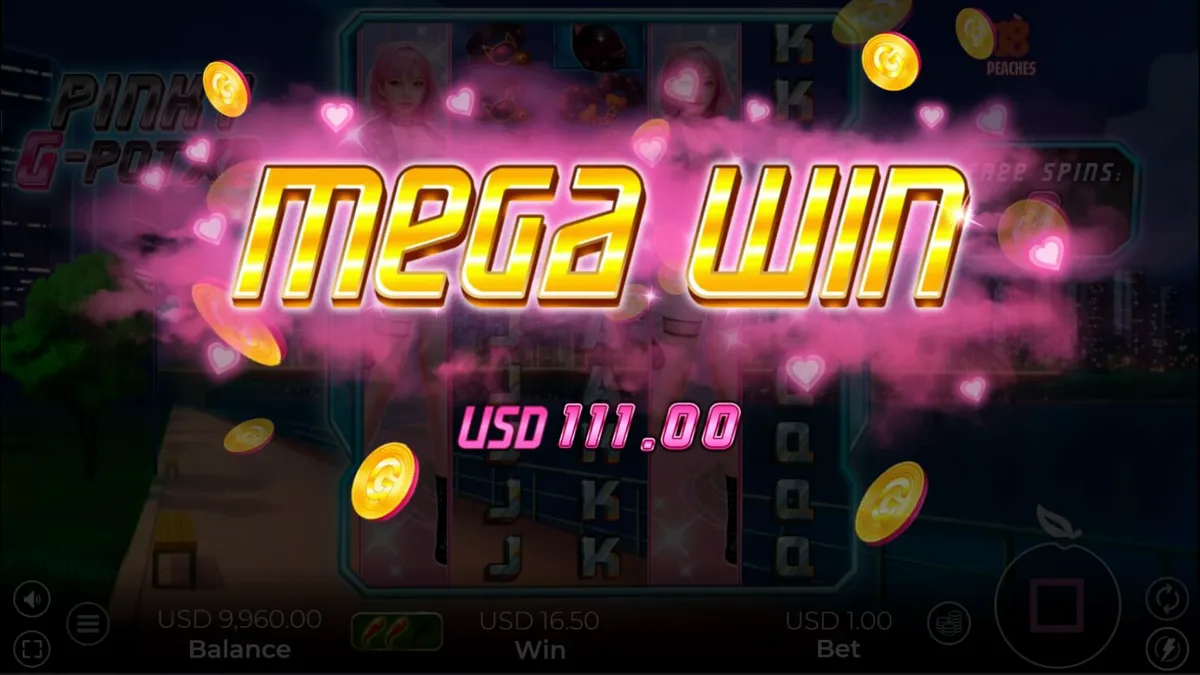 Tampilan visual neon futuristik dari slot Pinky G-Pot X2