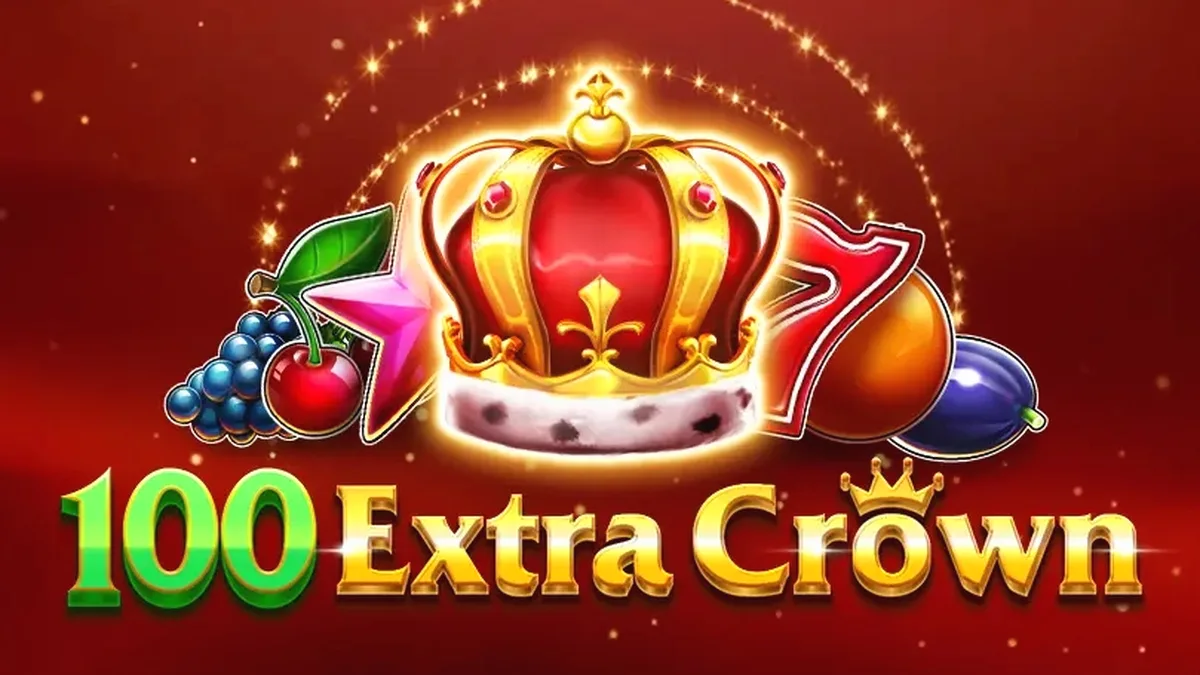 Tampilan visual slot 100 Extra Crown dengan simbol buah dan mahkota